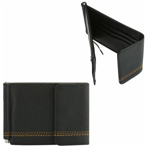 фото Зажим для купюр fabula "brooklyn", натуральная кожа, контрастная отстрочка, 86х126 мм (z.12.br)