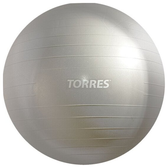 Мяч гимнастический Torres , AL121175SL, диам. 75 см, эласт. ПВХ, антивзрыв, с насосом, серый