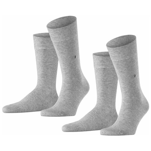 фото Носки унисекс burlington, 2 пары, классические, нескользящие, размер 40-46, серый