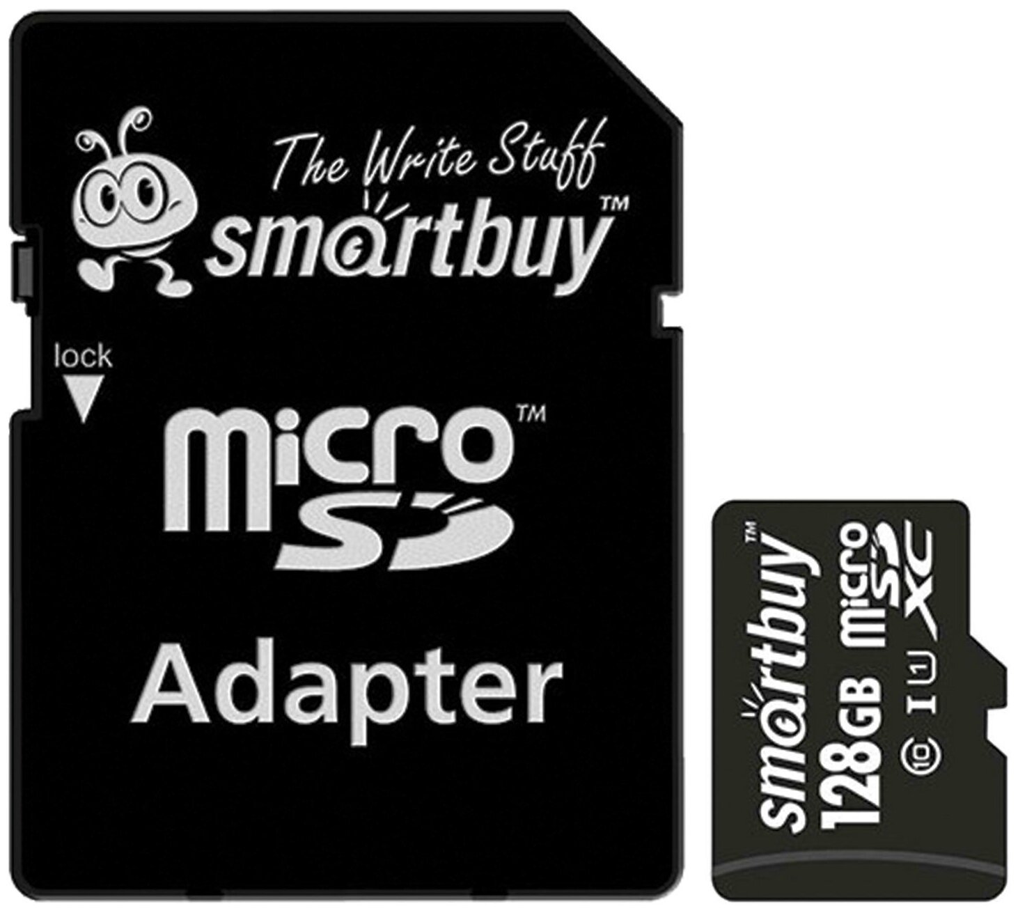 Карта памяти micro SDXC, 128 GB, SMARTBUY, UHS-1 U1, 80 Мб/сек. (class 10), с адаптером, SB128GBSDCL1001