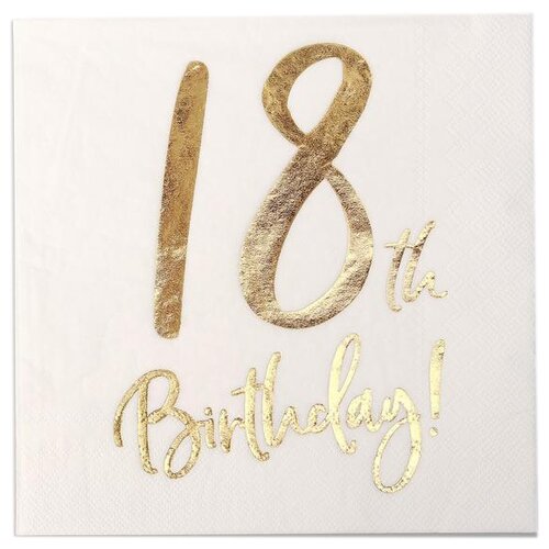 Салфетки Сима-ленд 18 Birthday, 20 листов, 1 пачка, бесцветный салфетки бумажные счастливого нового года 33 × 33 см набор 20 шт