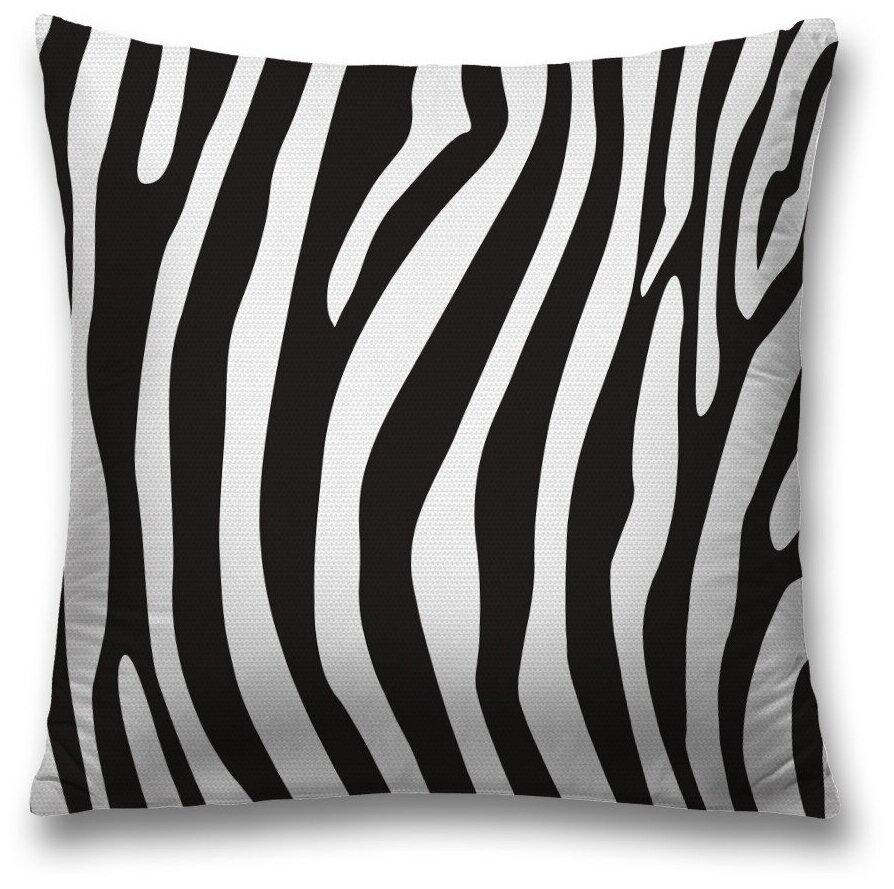 Наволочка декоративная на молнии, чехол на подушку JoyArty "Расцветка зебры" 45х45 см