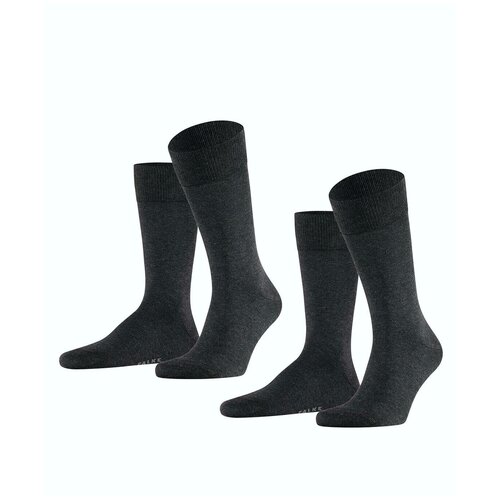 Носки Falke, 2 пары, размер 43-46, серый, черный носки falke 2 пары размер 43 46 бежевый