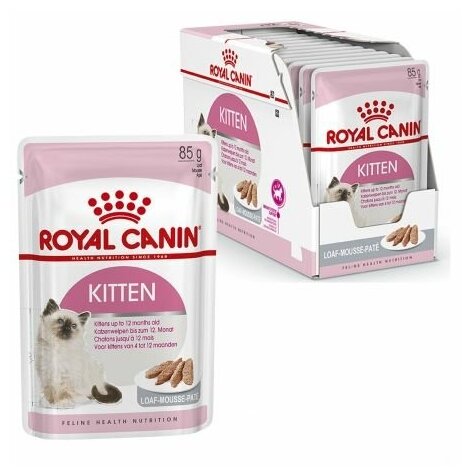 Royal Canin Консервы в виде паштета для котят с 4 до 12 месяцев и беременных кошек Kitten Loaf 12шт. (85 г) - фотография № 4