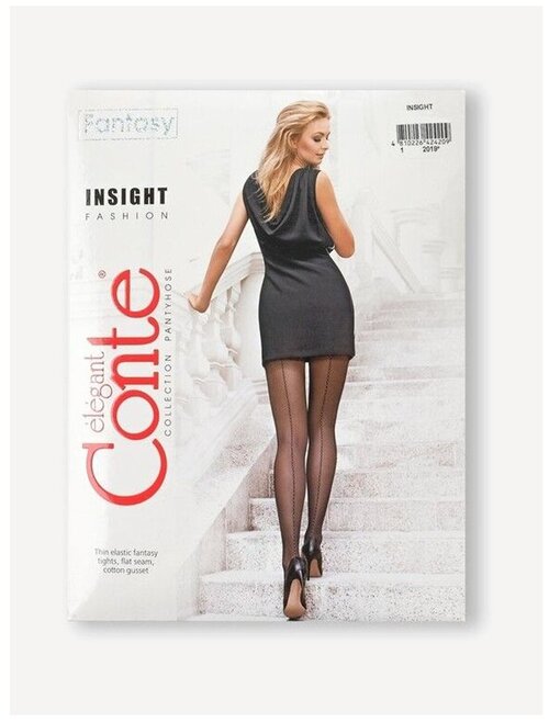 Колготки  Conte elegant Fantasy Insight, 20 den, с ластовицей, размер 4, черный