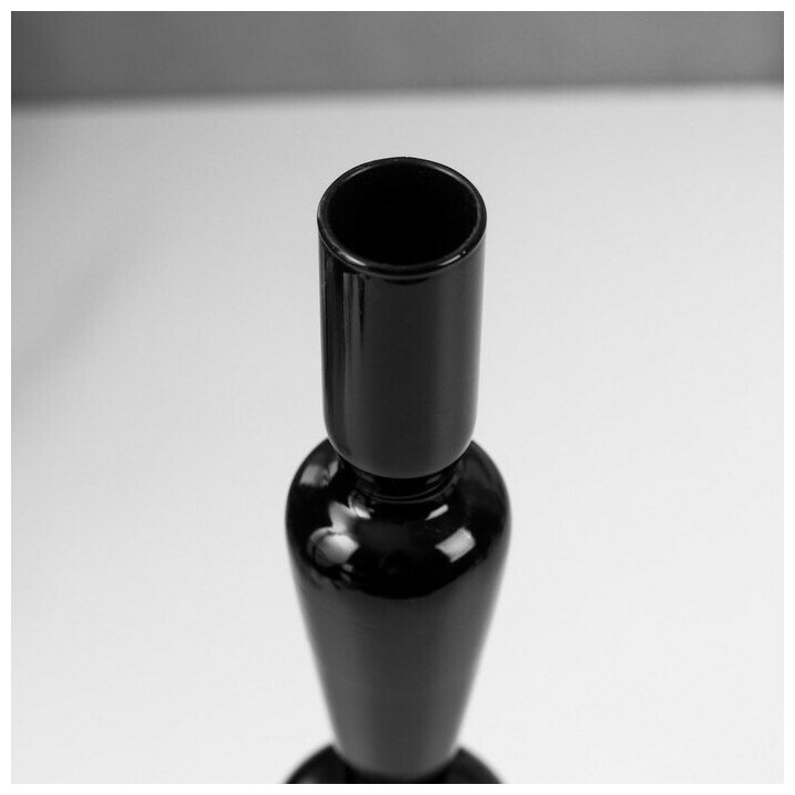 Подсвечник стекло на 1 свечу "Эльзас" чёрный 30х8,5х8,5 см - фотография № 2
