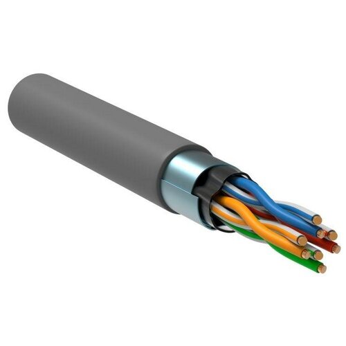 Кабель связи витая пара F/UTP экранир. (24AWG) кат.5е 4х2х0.52 ож PVC (305м) сер. (м) ITK LC1-C5E04-311