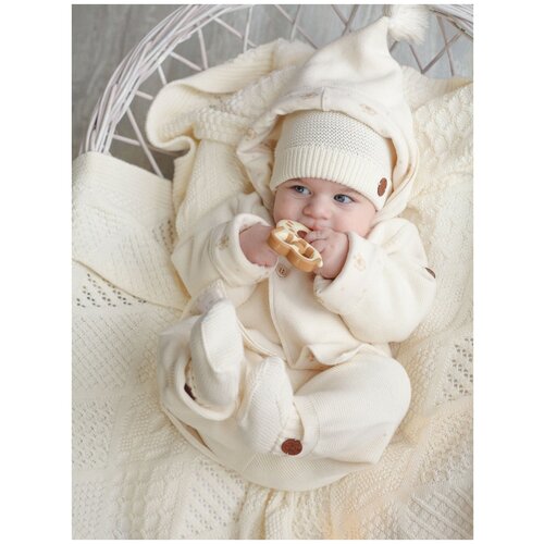 фото Кардиган с капюшоном и брюки ( экрю ) 86, бежевый наследникъ