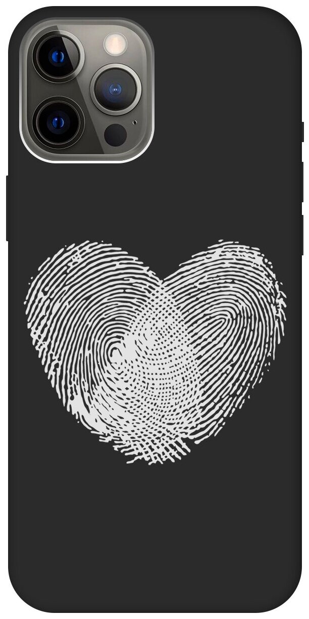 Силиконовый чехол на Apple iPhone 12 Pro Max / Эпл Айфон 12 Про Макс с рисунком "Lovely Fingerprints W" Soft Touch черный