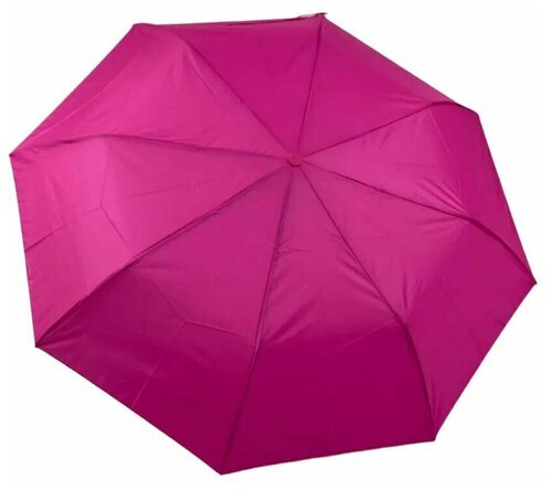 Зонт полуавтомат, 3 сложения, купол 96 см, 8 спиц, система «антиветер», чехол в комплекте, розовый, фуксия