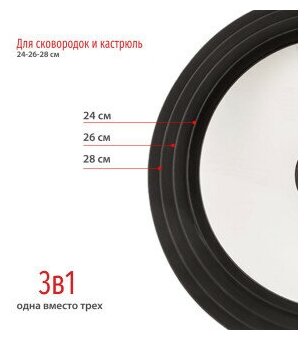 Крышка для посуды Olivetti GLU24 black