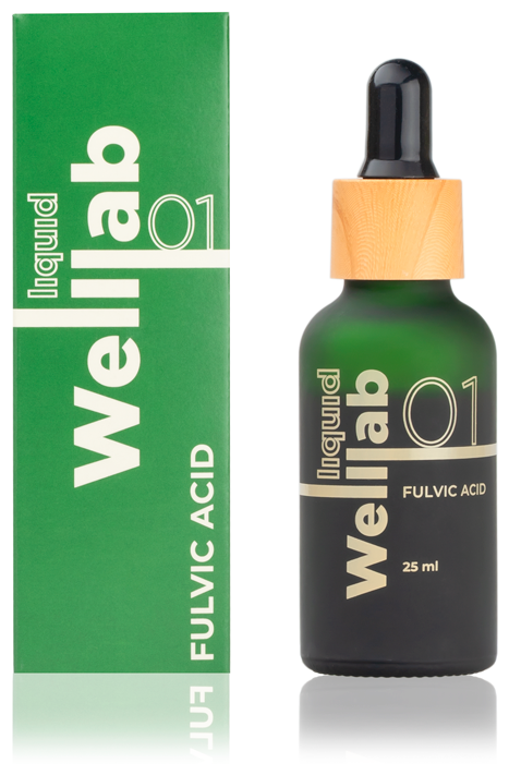 Природный концентрат фульвовых кислот Welllab liquid Fulvic acid 25 мл . Натуральный продукт для поддержки иммунитета здоровья.