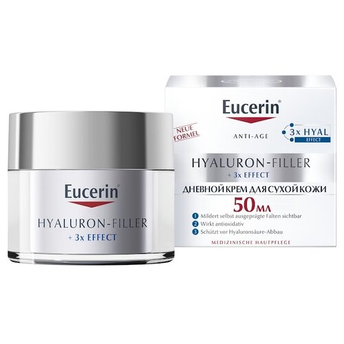 Eucerin Hyaluron-Filler дневной антивозрастной крем для ухода за сухой чувствительной кожей SPF 15, 50 мл