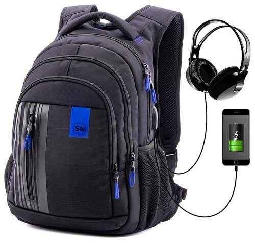 Школьный рюкзак для мальчиков подростков Skyname 90-116 с анатомической спинкой USB выход