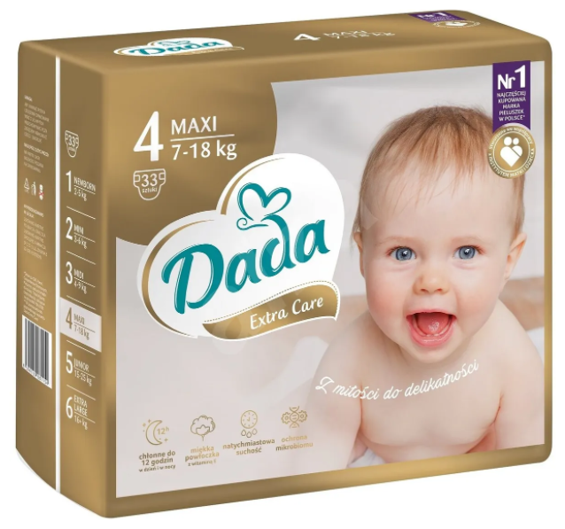 Подгузники Dada Extra Care maxi 4 (7-18 кг), 33шт