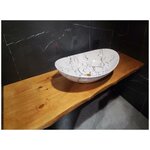 Столешница в ванную с живым краем массив сосны 1200х500х40 - изображение