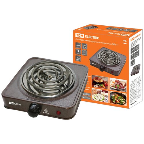 Плитка Электрическая 1КОНФнастольная ЭПС1 230В 1 КВТ Спираль Коричневая TDM 100300₽