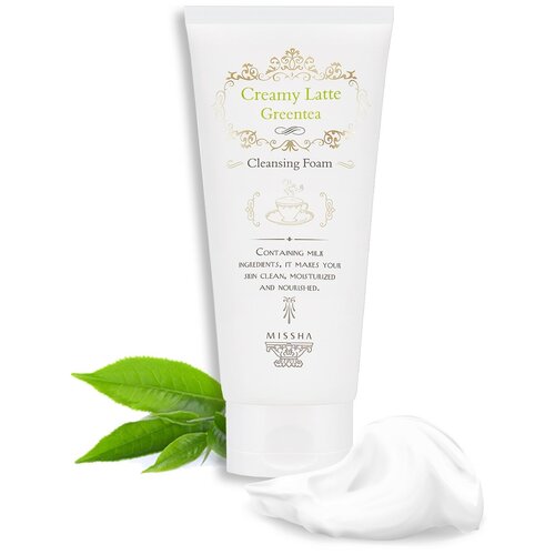 Missha пенка для лица очищающая Creamy Latte Green Tea Cleansing Foam, 172 мл очищающая пенка для лица missha creamy latte cleansing foam strawberry 172 мл