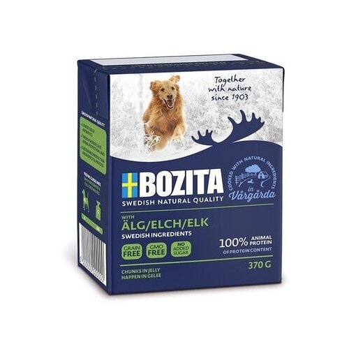 Bozita Кусочки в желе для собак с мясом лося 82024, 0,37 кг, 57388 (10 шт)