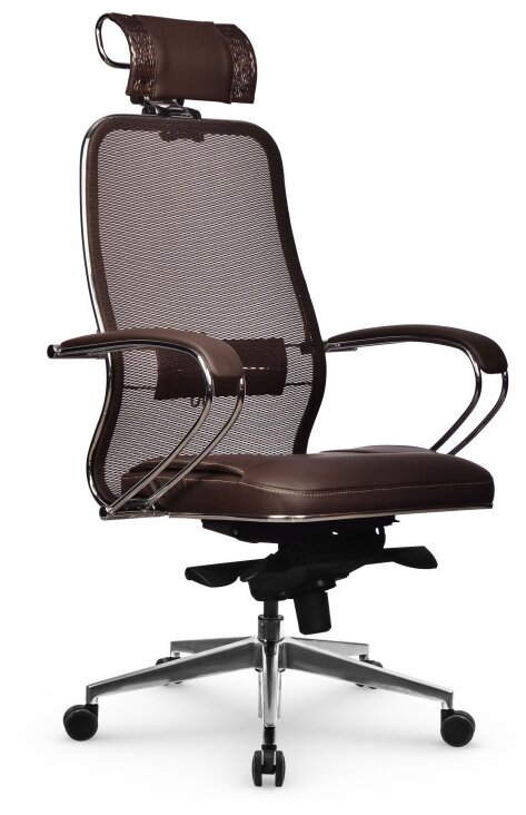 Офисное кресло Metta Samurai SL-2.041 MPES, прямое пятилучие, темно-коричневый