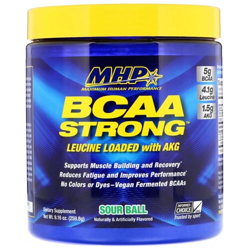 MHP BCAA Strong, 259-264 г, Sour Ball / Кислые Драже, 259.8 г