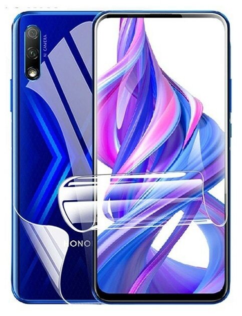 Гидрогелевая пленка LuxCase для Honor 9X 0.14mm Front and Back Transparent 86952 - фото №8