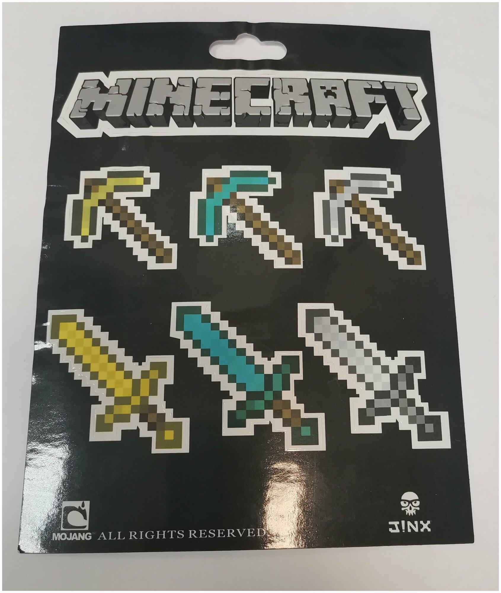 Набор 2 Наклейки Майнкрафт Блок земли,(Алмаз, Железное оружие),(дракон ...