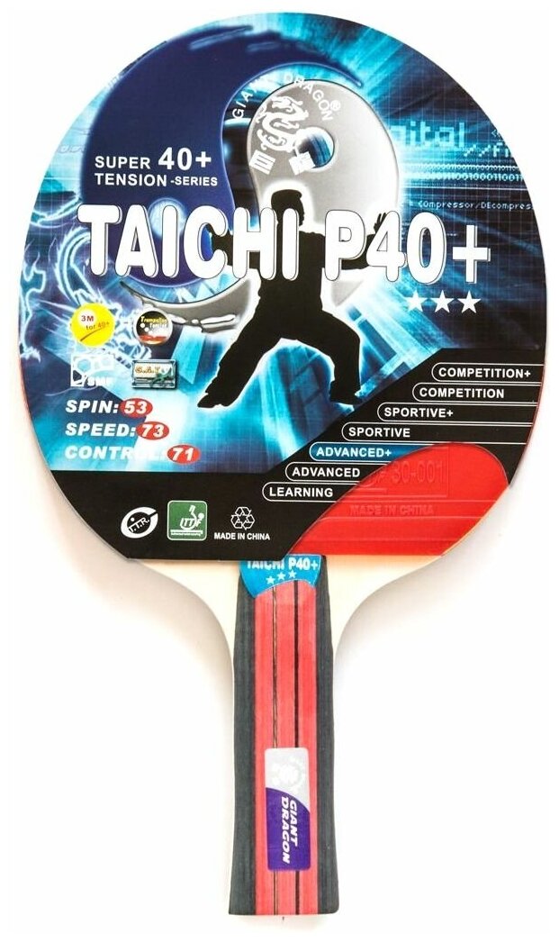 Теннисная ракетка коническая Dragon Taichi 3 Star New (анатомическая)