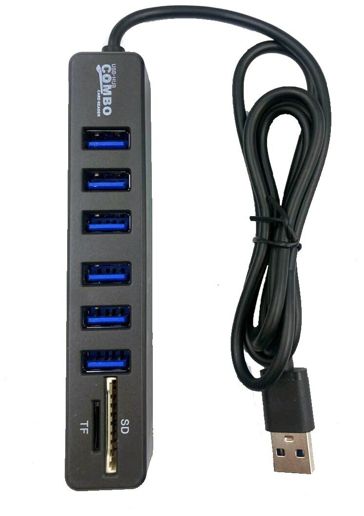 USB HUB 6 (концентратор) + карты памяти SD / TF / картридер USB разветвитель переходник адаптер / удлинитель х6 USB