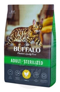 Сухой корм для кошек Mr. Buffalo STERILIZED 0,4кг (курица) - фотография № 5