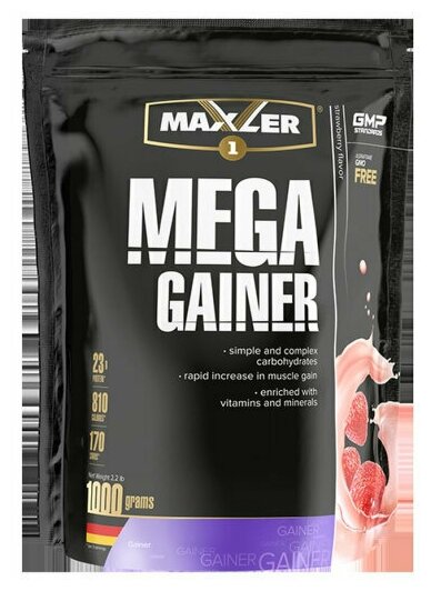 Гейнер Maxler Mega Gainer (1 кг) клубника