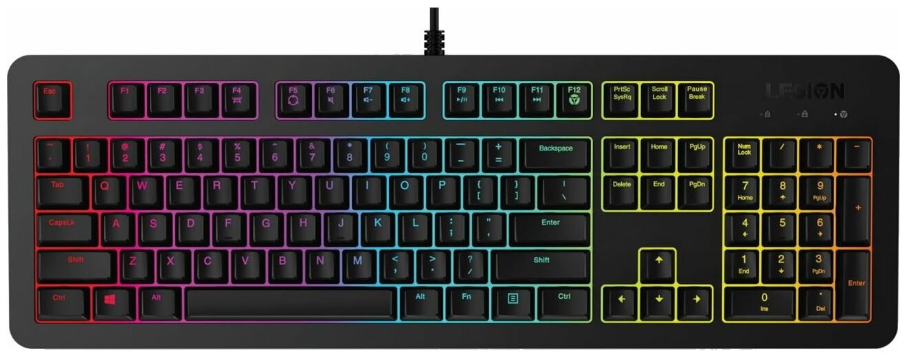 Клавиатура LENOVO Legion K300, USB, c подставкой для запястий, красный [gy40y57709] - фото №1