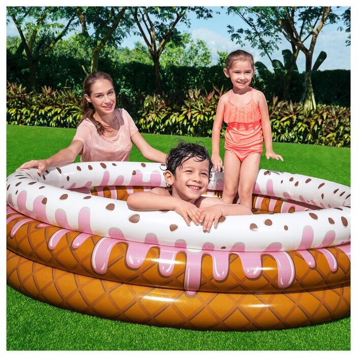 Бассейн надувной Sundae Funday, 160 x 160 х 38 см, 51144 Bestway - фотография № 3