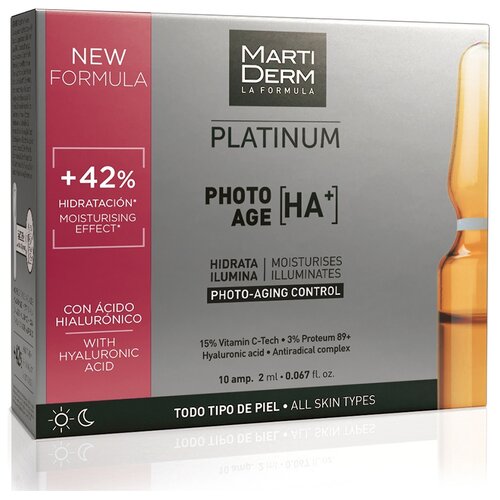 Martiderm Platinum Photo Age HA+ Ampules Коррекция фотостарения для лица, 2 мл, 10 шт.