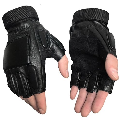 фото Тм вз кожаные тактические перчатки беспалые, l