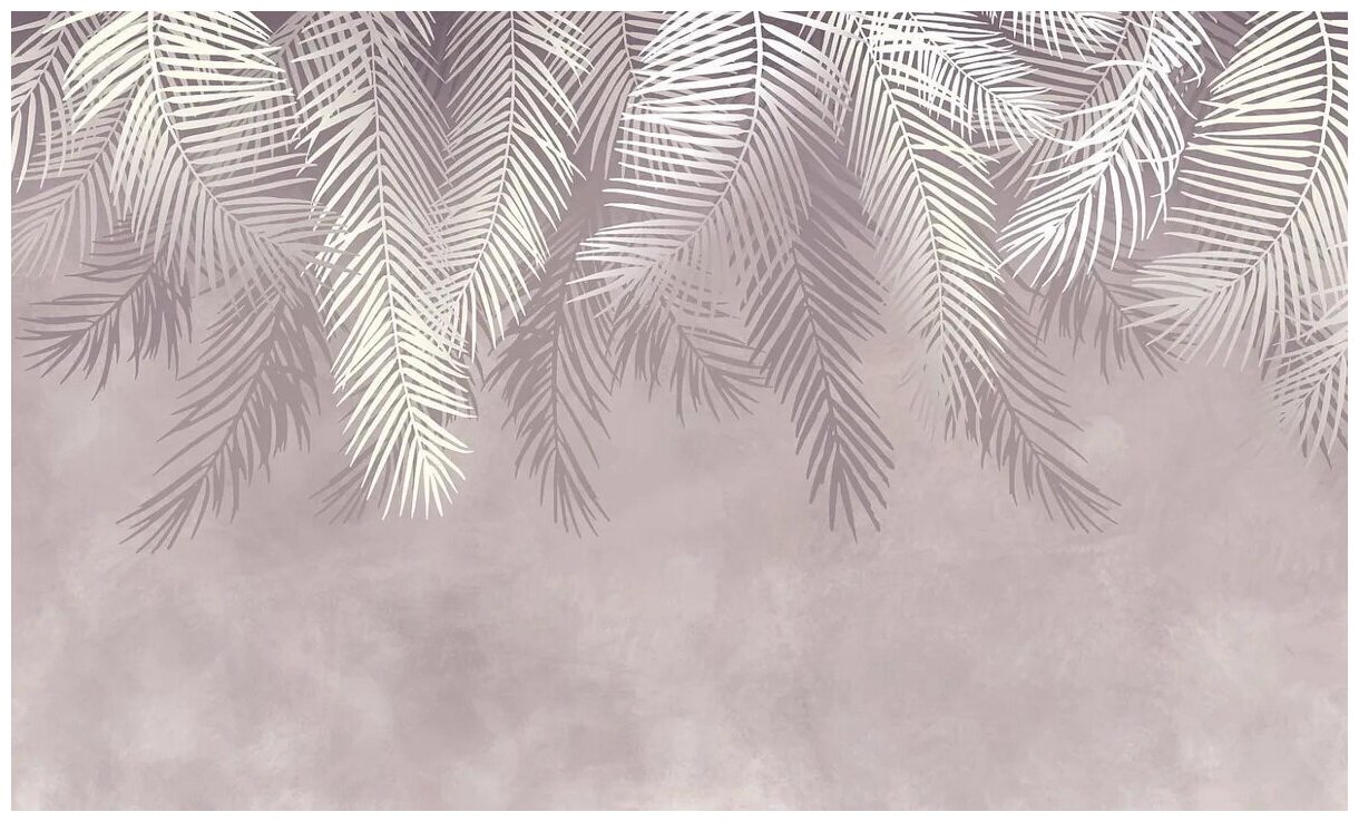 Фотообои на стену флизелиновые "Пальмовые листья розовые №2" 450X270 см (ШxВ)