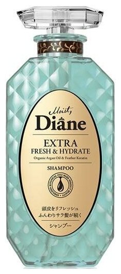 Moist Diane Extra Fresh & Hydrate Шампунь кератиновый без силиконона и сульфатов с аргановым маслом Свежесть и увлажнение 450 мл