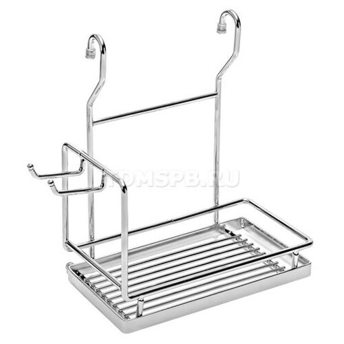 ТДМ Полка на рейлинг с крючками, Полка для кухни навесная 215мм, Lotti