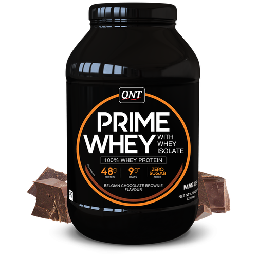 Протеин QNT Prime Whey, 908 гр., шоколадный брауни протеин qnt prime whey 908 гр карамель солёная