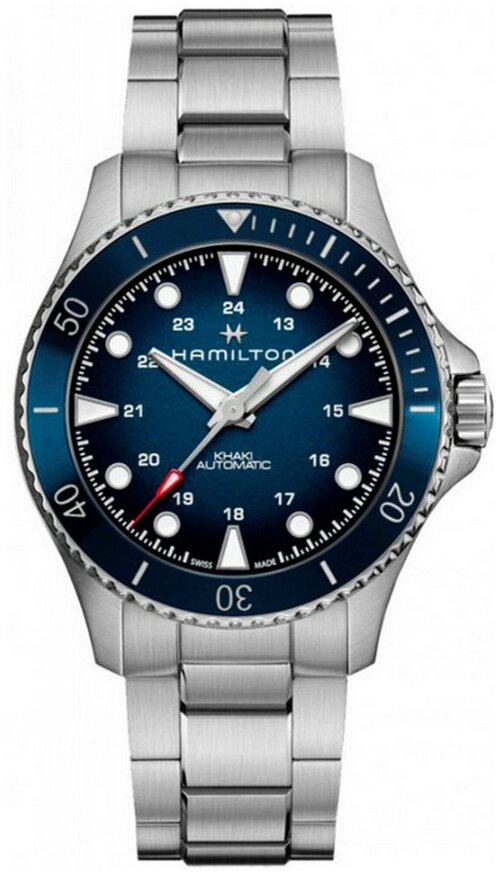 Наручные часы Hamilton Khaki Navy H82505140, серебряный, синий