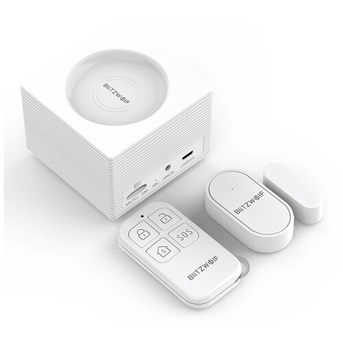 Комплект интеллектуальной охранной сигнализации BlitzWolf BW-IS22 Smart Security Alarm System Kit White ostaniot wi fi smart security box ультратонкий дверной звонок 433 мгц tuya беспроводная домашняя охранная сигнализация приложение дистанционное управление