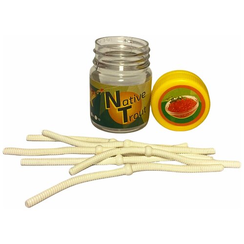 Силиконовая приманка Доширак , Fish Season 105мм , Цвет Белый (040) , Ароматизатор Икра , 6шт/уп