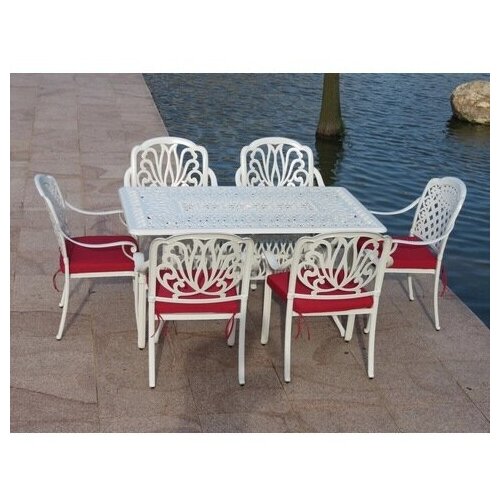 Обеденная группа из литого алюминия стол прямоугольный феникс 