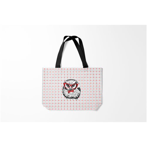 фото Сумка-шоппер / 46х35 см / птицы / совы мудрая сова в очках burnettie