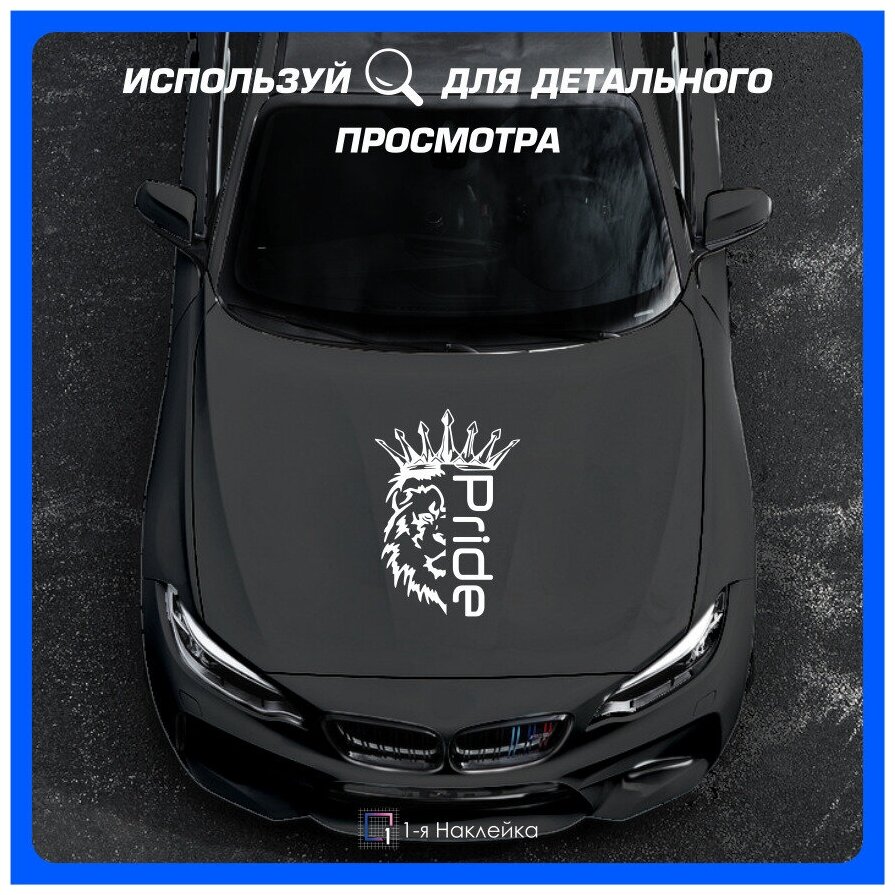 Наклейки на авто на кузов или стекло Лев Прайд Pride Car Audio 50х35 см