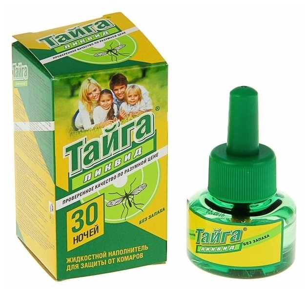 Дополнительный флакон-жидкость от комаров "Тайга" Ликвид без запаха 30 ночей флакон 30 мл./В упаковке шт: 2