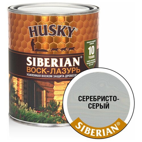 HUSKY SIBERIAN Воск-лазурь декоративно-защитный состав для древесины серебристо-серый (0,9л)