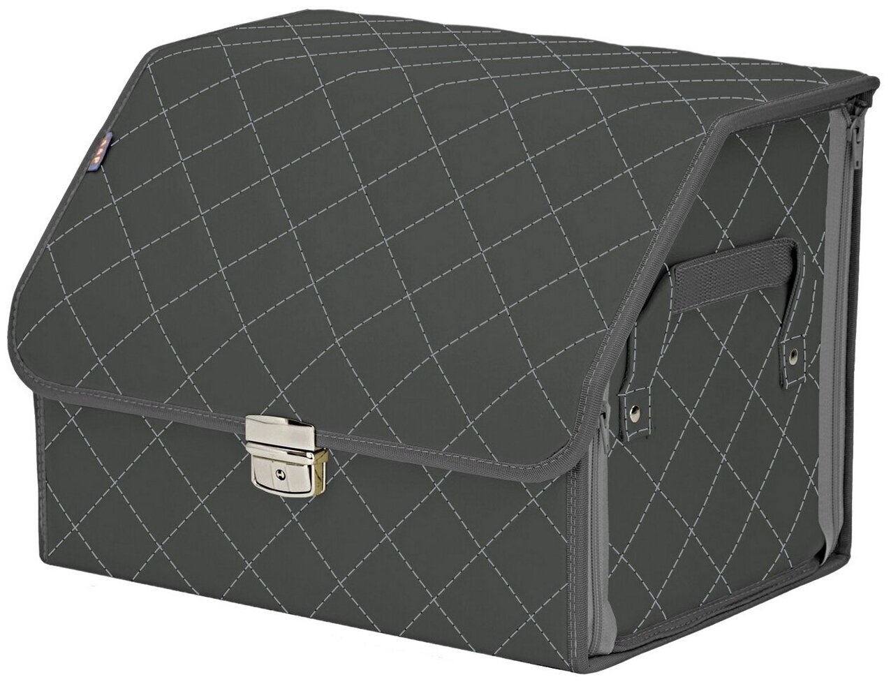Органайзер-саквояж в багажник "Союз Премиум" (размер M). Цвет: серый с серой прострочкой Ромб.
