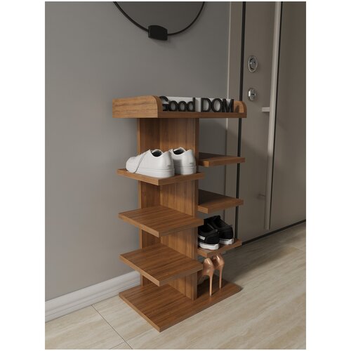 Обувница ЛДСП компактная, для обуви 8 секций 44х80х30 см. Белый