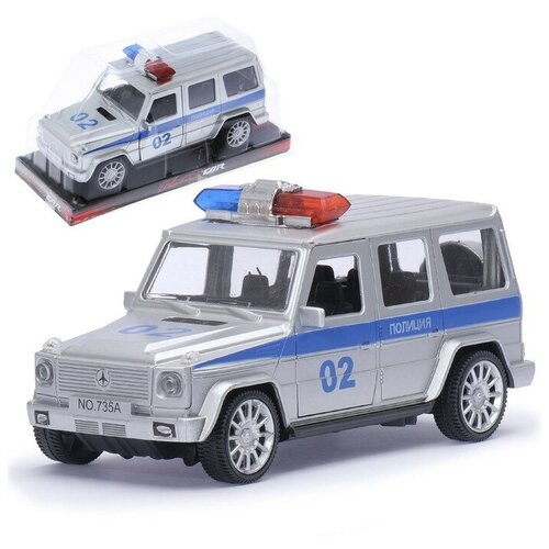 Машина инерционная КНР Полицейский Гелендваген, картонная коробка с PVC (735)
